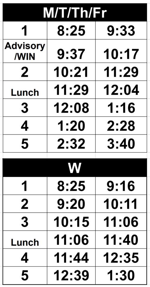 2023-24 Bell Schedule